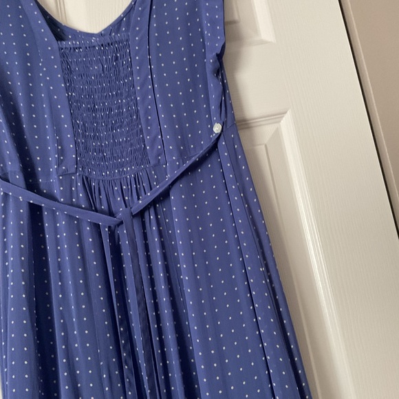 April Cornell Rayon Cornflower Blue/White Polka Dots Long Summer Dress sz 1 - Picture 6 of 10